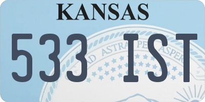 KS license plate 533IST