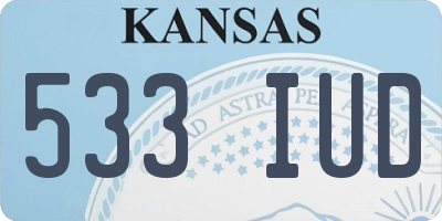 KS license plate 533IUD