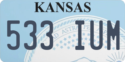 KS license plate 533IUM