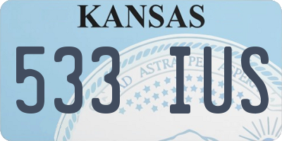 KS license plate 533IUS