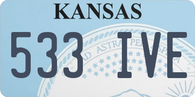 KS license plate 533IVE
