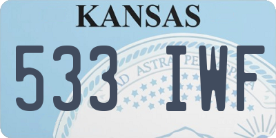 KS license plate 533IWF