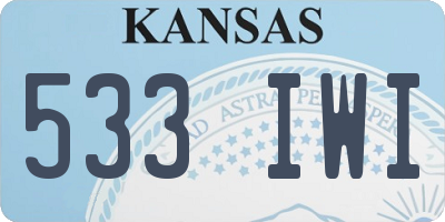 KS license plate 533IWI
