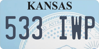 KS license plate 533IWP