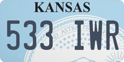 KS license plate 533IWR