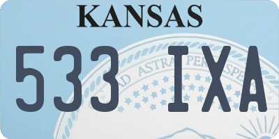 KS license plate 533IXA