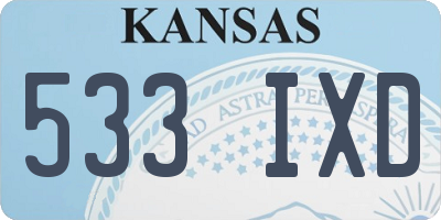 KS license plate 533IXD