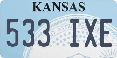 KS license plate 533IXE