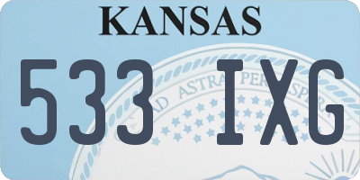 KS license plate 533IXG
