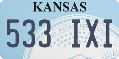 KS license plate 533IXI