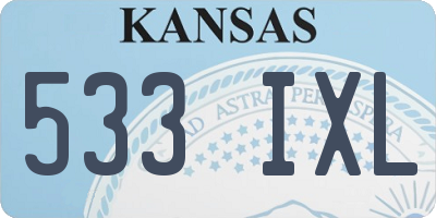 KS license plate 533IXL
