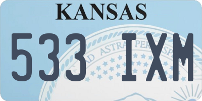 KS license plate 533IXM