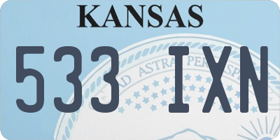 KS license plate 533IXN