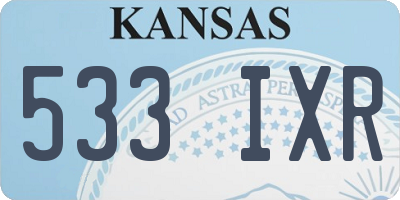 KS license plate 533IXR