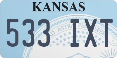 KS license plate 533IXT