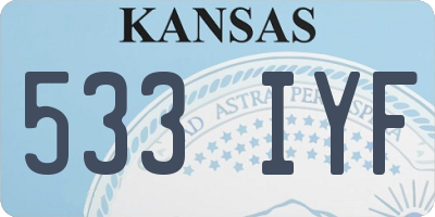 KS license plate 533IYF