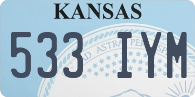 KS license plate 533IYM