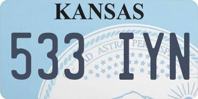 KS license plate 533IYN