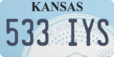 KS license plate 533IYS