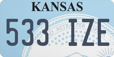 KS license plate 533IZE