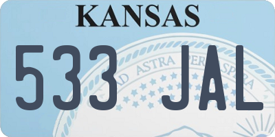 KS license plate 533JAL