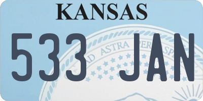 KS license plate 533JAN