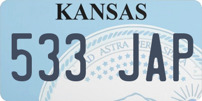 KS license plate 533JAP