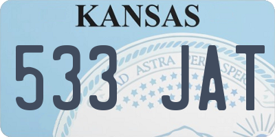 KS license plate 533JAT