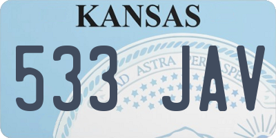 KS license plate 533JAV