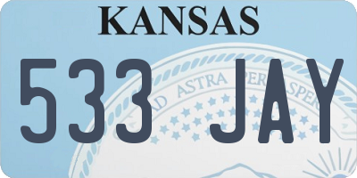 KS license plate 533JAY