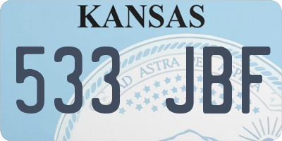 KS license plate 533JBF