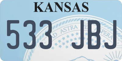 KS license plate 533JBJ