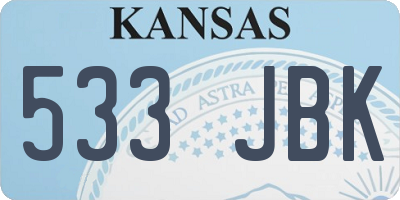 KS license plate 533JBK