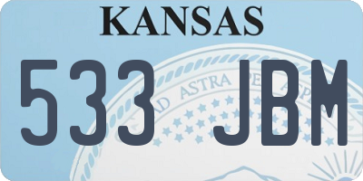 KS license plate 533JBM
