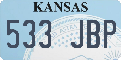 KS license plate 533JBP