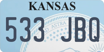 KS license plate 533JBQ