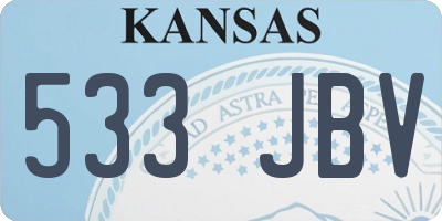 KS license plate 533JBV