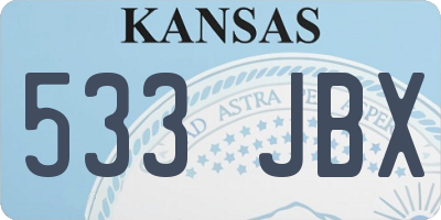 KS license plate 533JBX