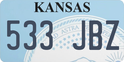 KS license plate 533JBZ