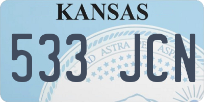 KS license plate 533JCN