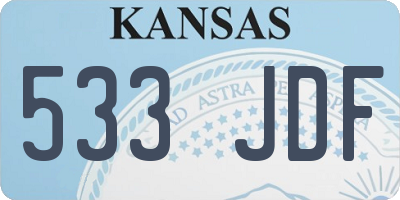 KS license plate 533JDF