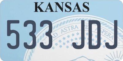 KS license plate 533JDJ