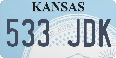KS license plate 533JDK