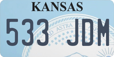 KS license plate 533JDM