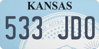 KS license plate 533JDO