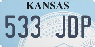 KS license plate 533JDP