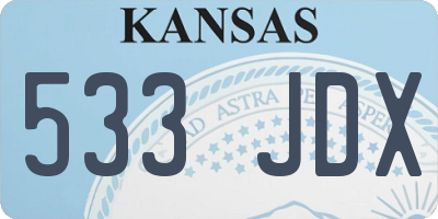 KS license plate 533JDX