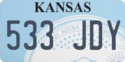 KS license plate 533JDY