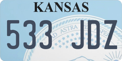 KS license plate 533JDZ