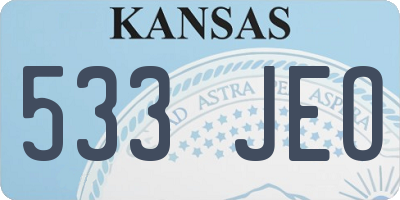 KS license plate 533JEO